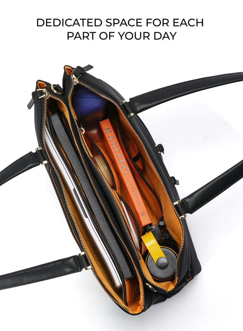 Mokobara The Bliss Tote - Vegan Leather | Crypto, Black - Image 3