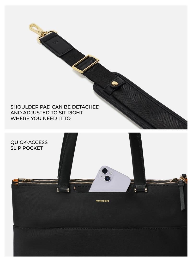 Mokobara The Bliss Tote - Vegan Leather | Crypto, Black - Image 5