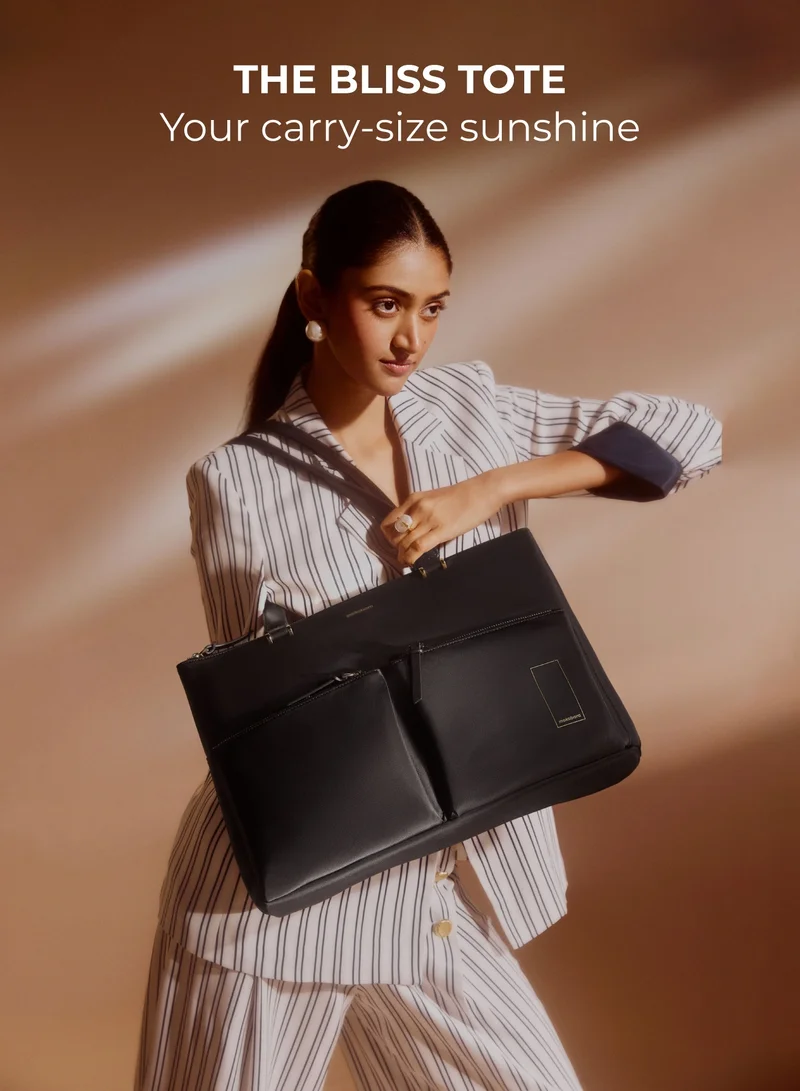 Mokobara The Bliss Tote - Vegan Leather | Crypto, Black