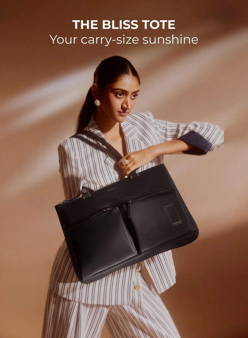 Mokobara The Bliss Tote - Vegan Leather | Crypto, Black - Image 2