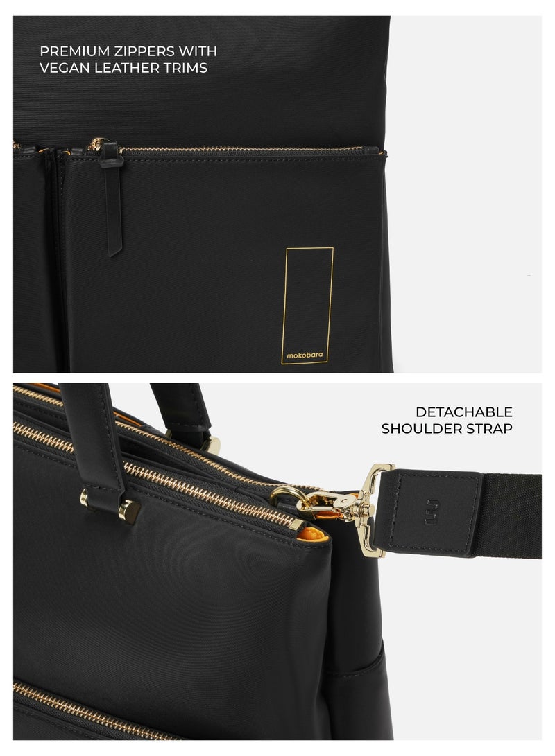Mokobara The Bliss Tote - Vegan Leather | Crypto, Black - Image 4