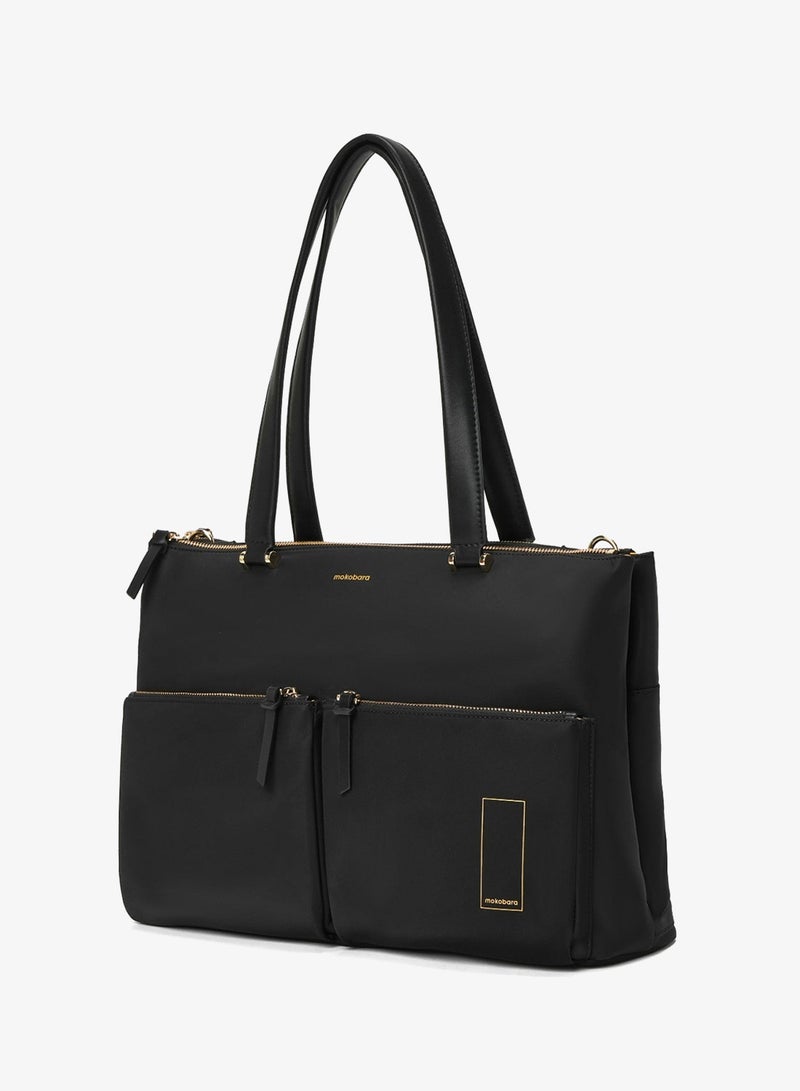 Mokobara The Bliss Tote - Vegan Leather | Crypto, Black - Image 1