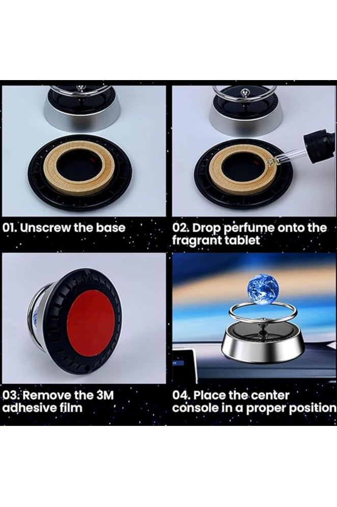 general Solar Car Air Freshener Auto Rotate Ball Car  Perfume Diffuser Decoration 360 Degree Rotation - Image 3