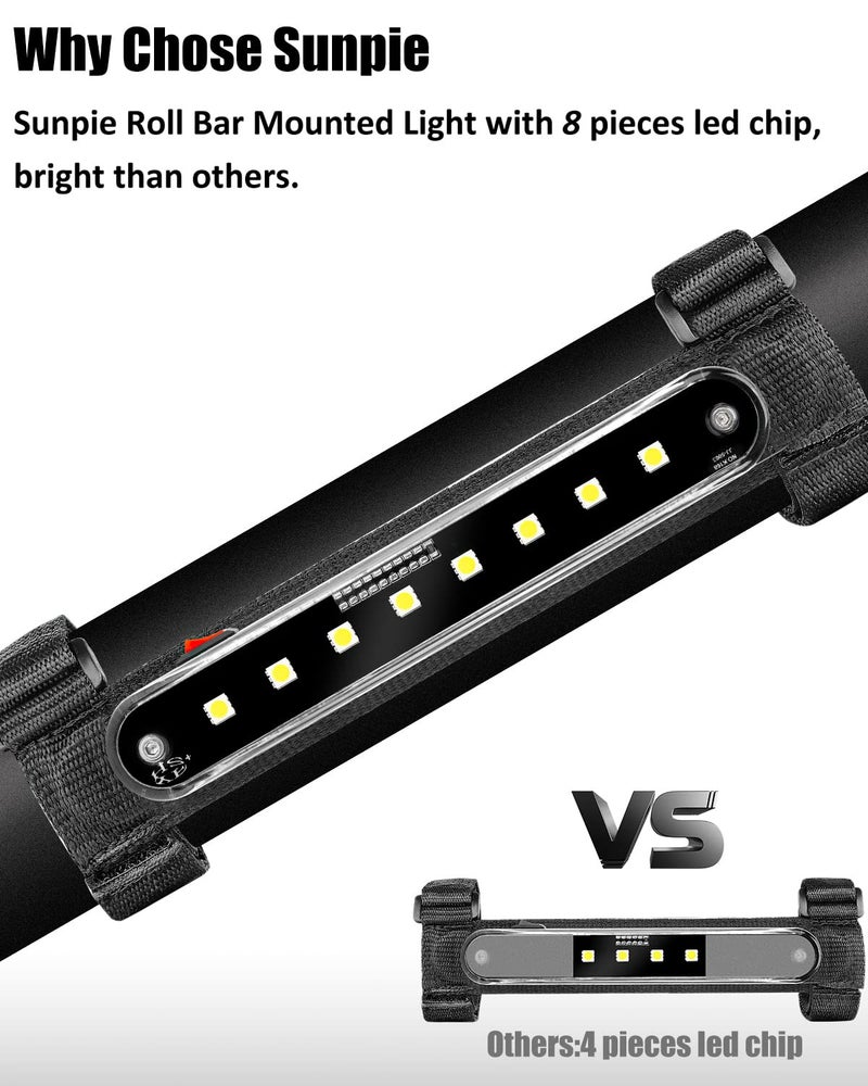 SUNPIE ضوء قبة SUNPIE لسيارات UTV أضواء SXS ضوء داخلي LED لاسلكي باللون الأبيض متوافق مع بولاريس كان آم بايونير/تالون كاواساكي مولي/تيركسي أركتيك كات للطرق الوعرة SXS مع 1.1/4 بوصة - 2 بوصة من الحديد - Image 4