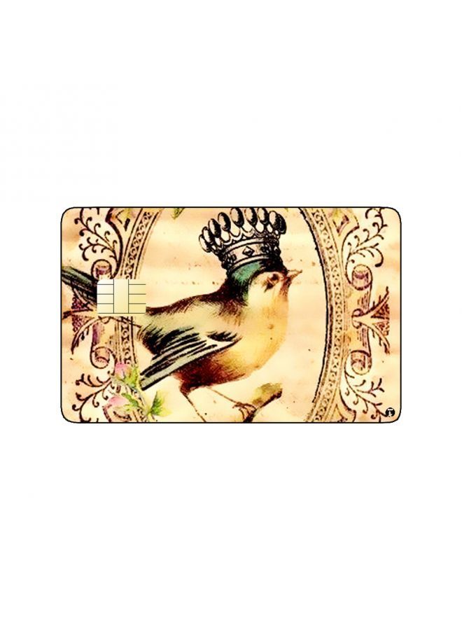 RKN PRINTED BANK CARD STICKER Beautiful Bird Drawing With Flowers - Image 2