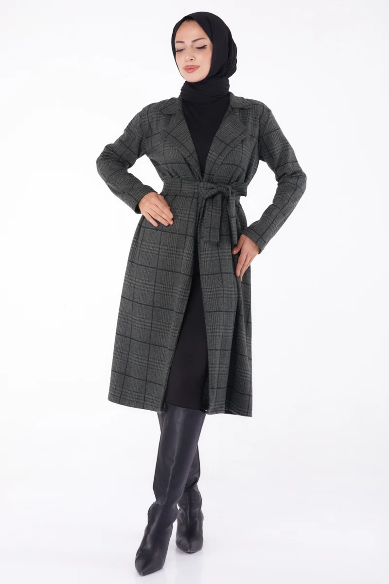 Tofisa Plain Double Breasted Women's Khaki Cape - 13319