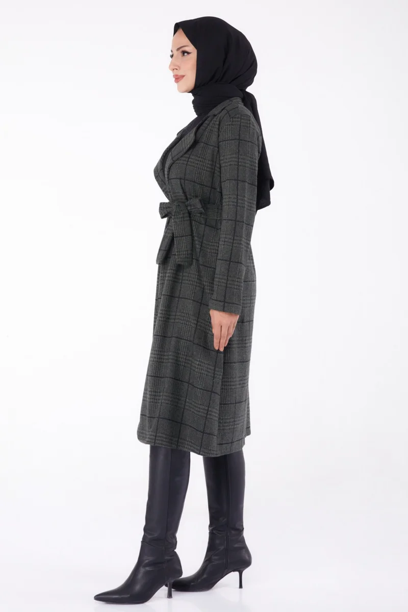 Tofisa Plain Double Breasted Women's Khaki Cape - 13319