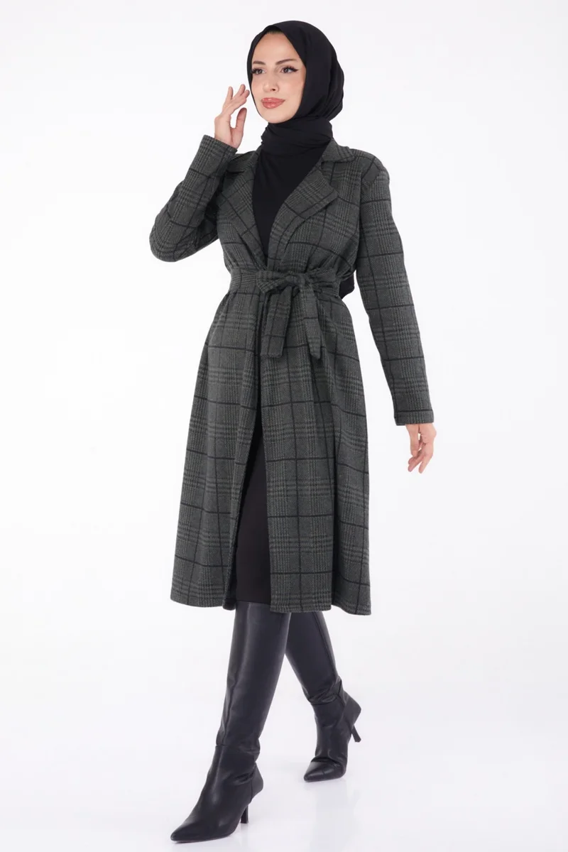 Tofisa Plain Double Breasted Women's Khaki Cape - 13319
