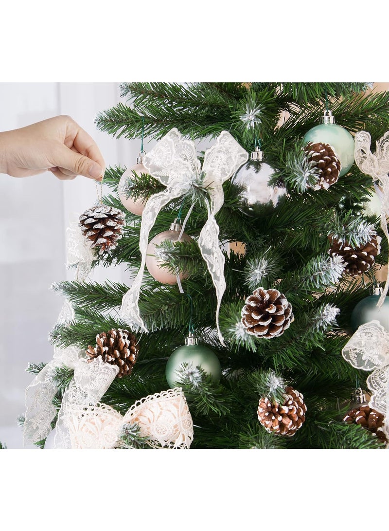 Pine 50 PCS Pine Cones with Snow Tyred Effect, Small Pine Cones for Christmas Tree, Decoration - Image 5