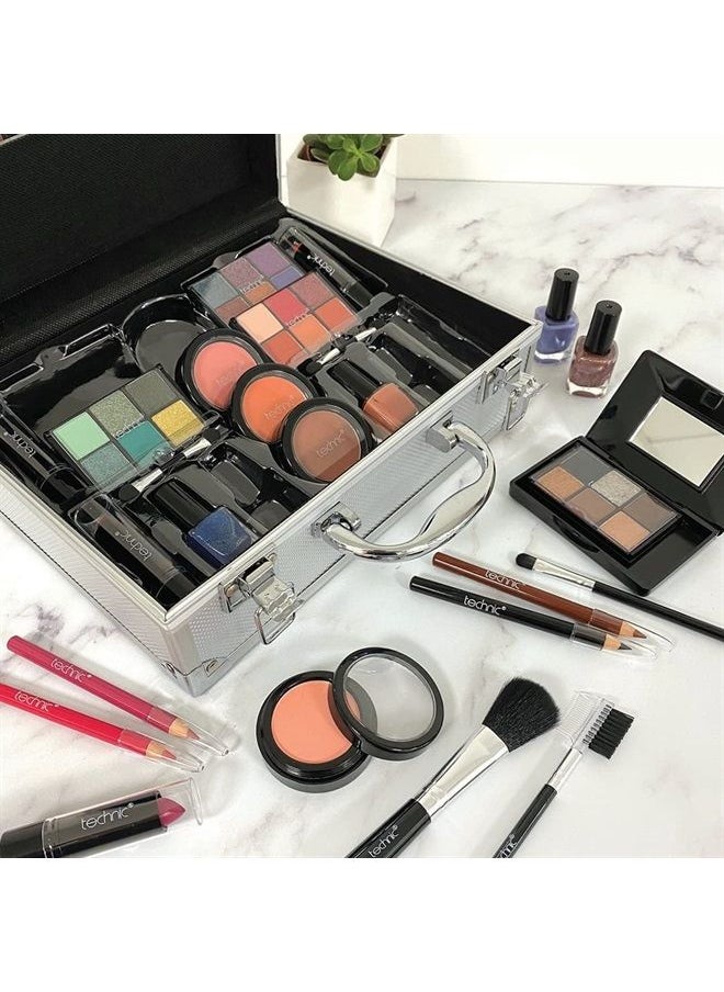 Technic 28 Pcs Professional Carry & Storage Train Case Including Beauty Makeup Cosmetics & Tools  - Image 3