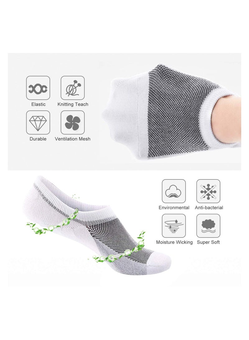 SOLARAE 6 Pairs Mens Ankle Athletic Socks Low Cut Breathable Running Comfort Sports Trainer Cotton Casual Non Slip No Show for Men and Women Invisible Crew Boat EUR43-48 - Image 3