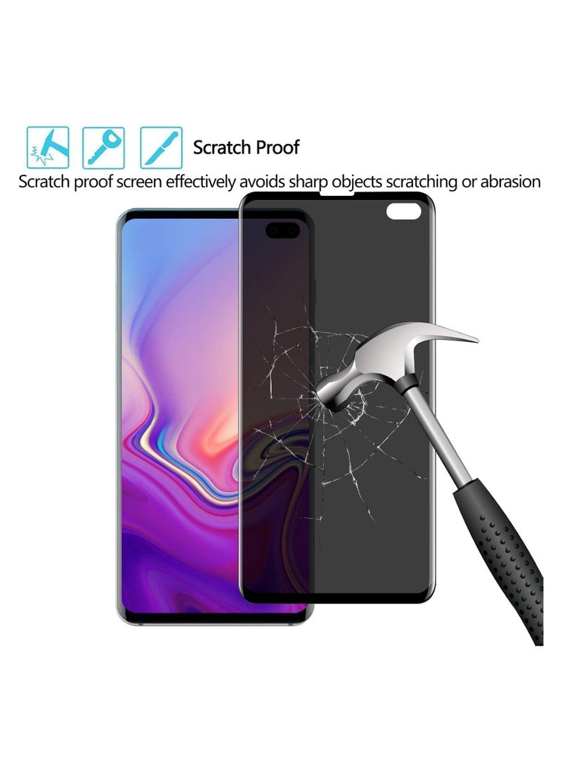 (2 Pack)Privacy Screen protector compatible with Samsung Galaxy S10+ Screen Protector Tempered Glass 【Anti-Glare】【HD Full Coverage】【Easy Installation】【Scratch Resistant】【9H Hardness】