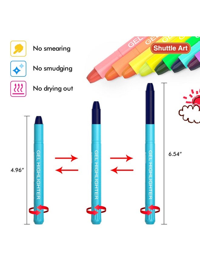 Shuttle Art 16 Pack Gel Highlighters 8 Assorted Colors Highlighter Study Kit Great For Journaling Highlighting And Studying - Image 3