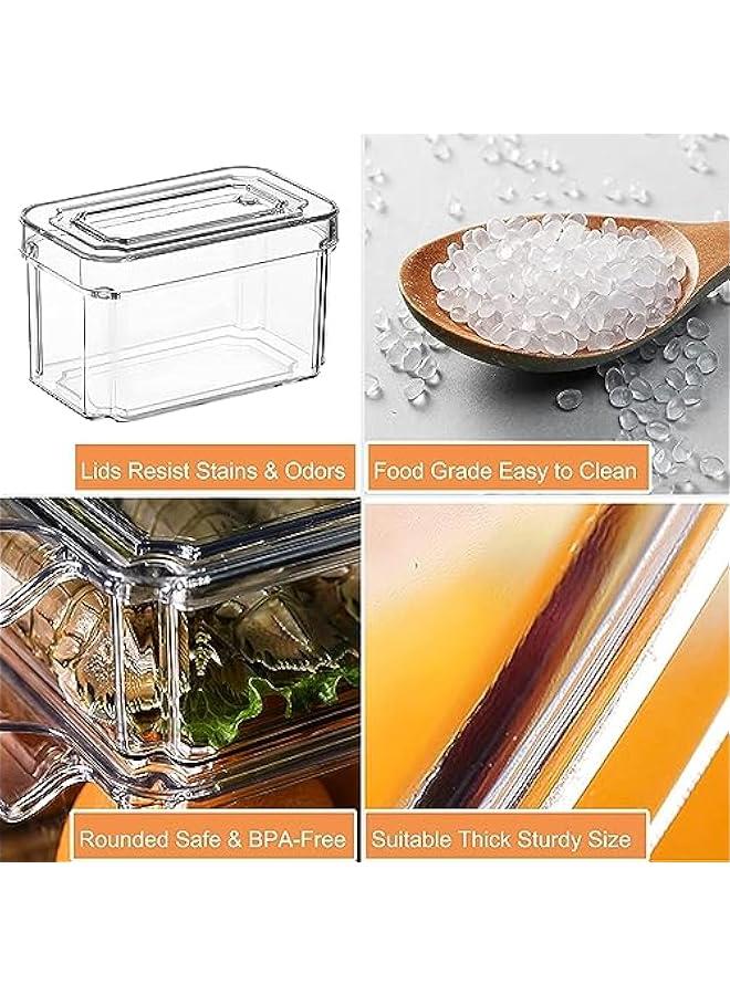 PYEBE Set Of 7 Fridge Organizer Stackable Refrigerator Organizer Bins with Lids, Kitchen Organization and Storage Clear Plastic Storage Bins for Food, Drinks, Fruits, Vegetable - Image 2