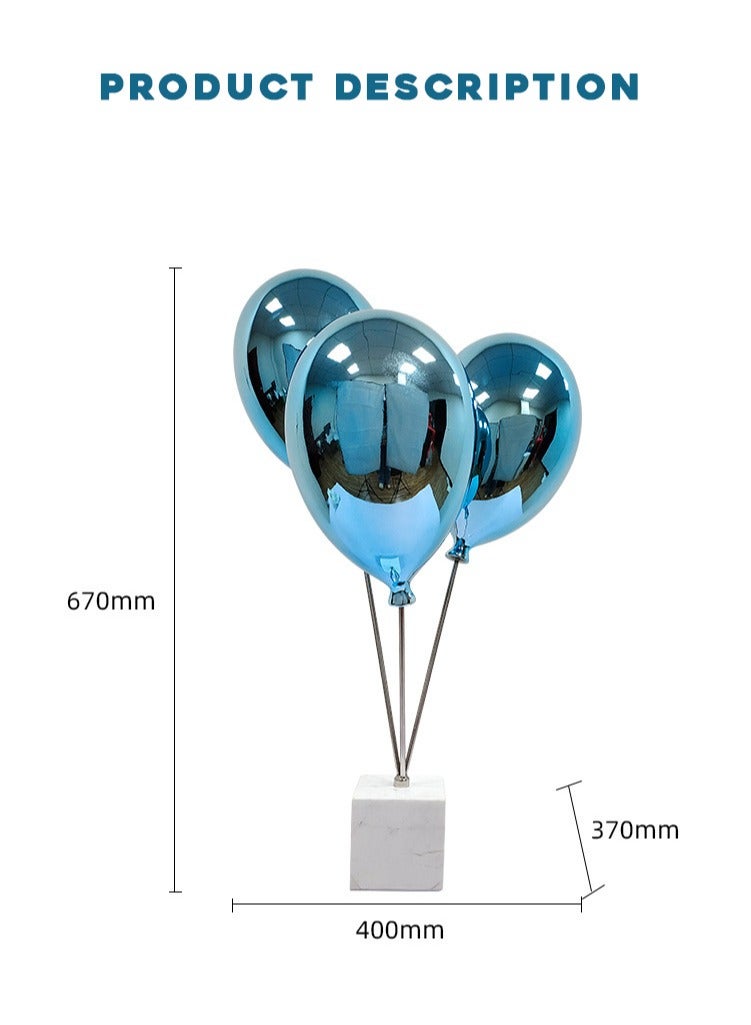 Resin Balloon Decoration Model Room Creative Balloons Sculpture Decor item Blue  - Image 2