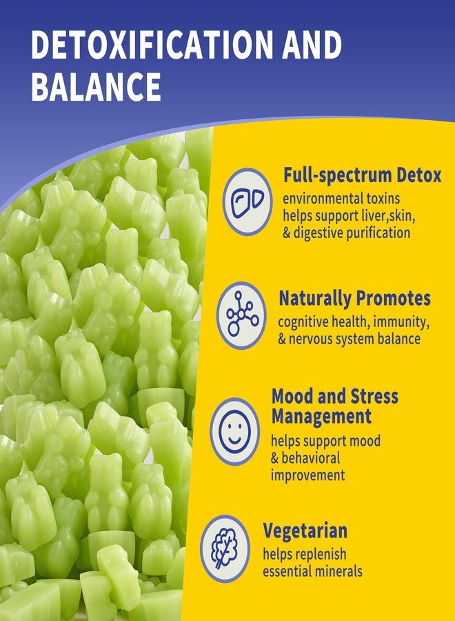 Hudetex Zeolite Gummies for Kids,Women and Adults, Pure Zeolite Clinoptilolite, Chlorella, Milk Thistle & Vitamins-Heavy Metal, Focus, Gut & Immune Support, Vegan, Sugar Free, Apple Flavor, 60 Count - Image 2