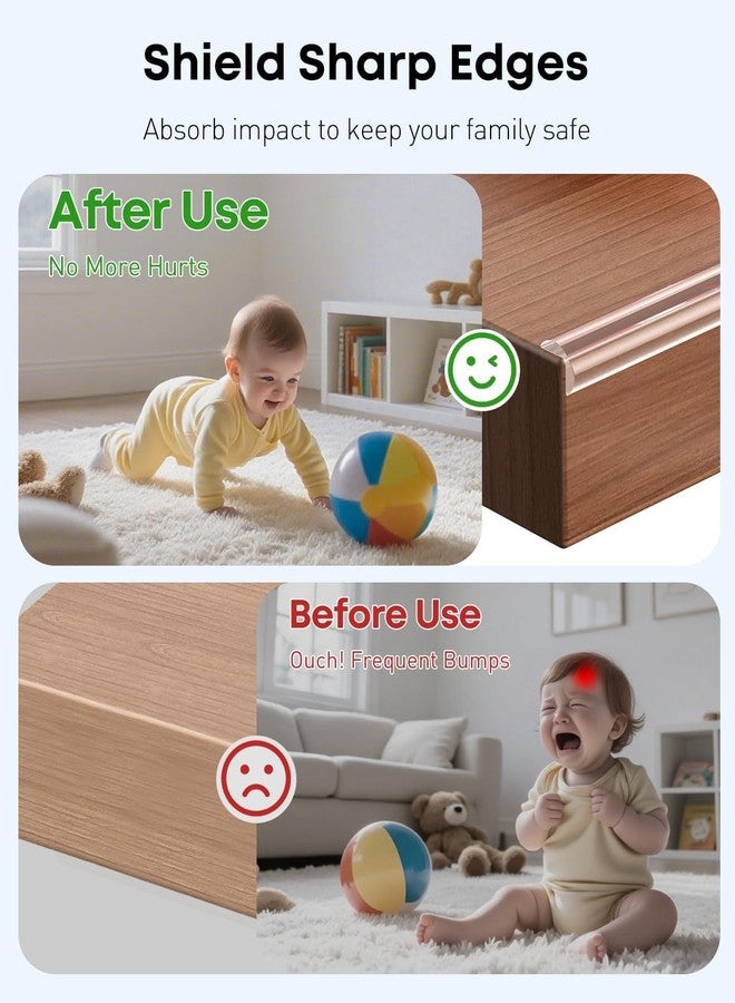 VASTAVYA Baby Proofing Edge Protector Strip with Corner Guards – Clear Silicone Child Safety Bumper for Tables, Cabinets & Cribs (1.5x1.5cm) (3M Strip) - Image 5