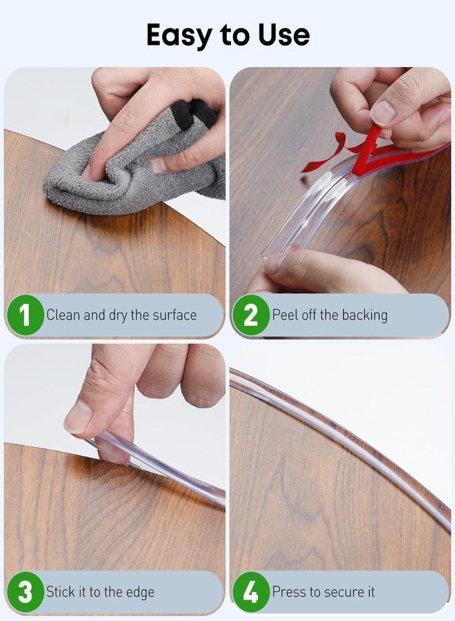 VASTAVYA Baby Proofing Edge Protector Strip with Corner Guards – Clear Silicone Child Safety Bumper for Tables, Cabinets & Cribs (1.5x1.5cm) (3M Strip) - Image 3