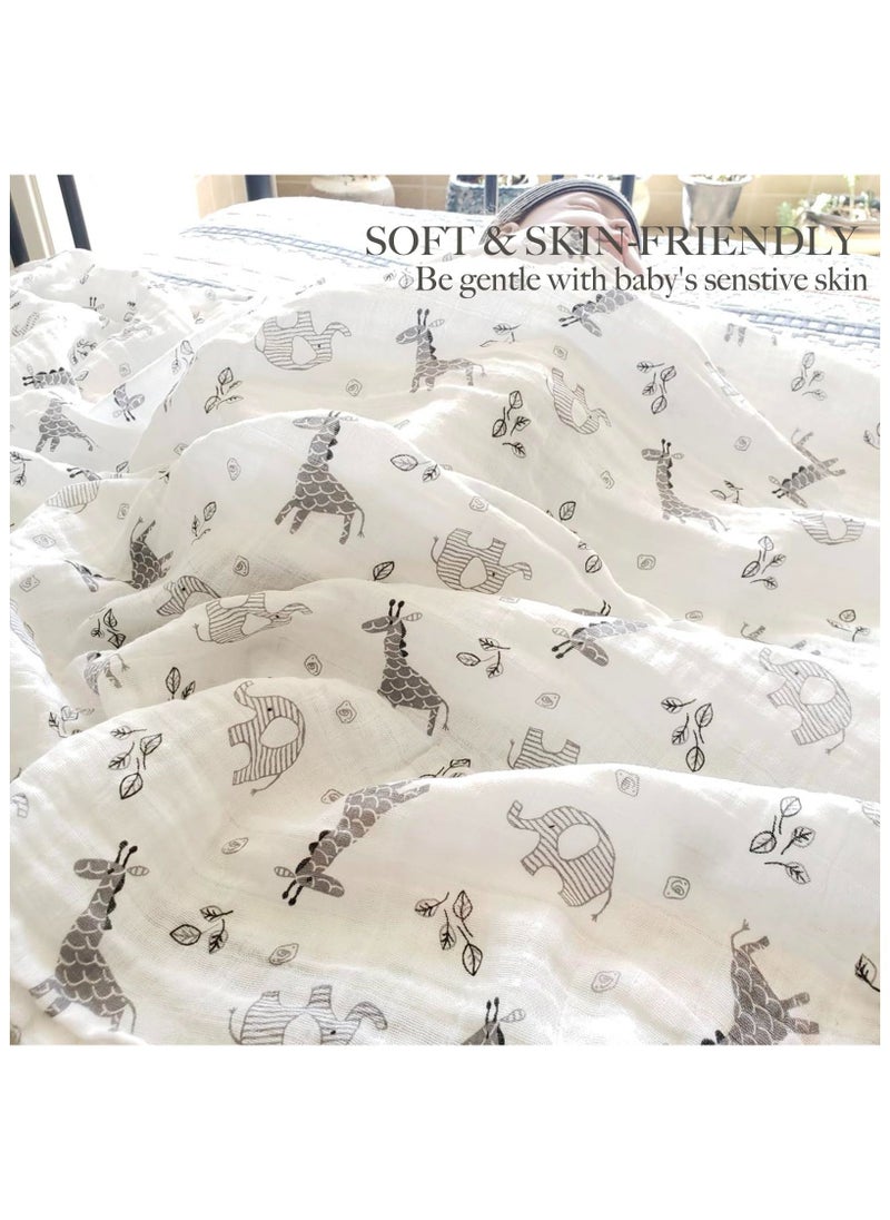Mr. Penda 3 Pack Baby Swaddle Blanket, Unisex Swaddle Wrap, Cotton Ideal Newborn Infant Swaddling Set, Muslin Swaddle Blankets Neutral Receiving Blanket for Boys and Girls (120 X 110cm)  - Image 5