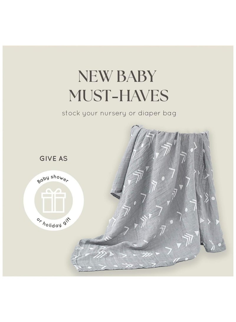 Mr. Penda 3 Pack Baby Swaddle Blanket, Unisex Swaddle Wrap, Cotton Ideal Newborn Infant Swaddling Set, Muslin Swaddle Blankets Neutral Receiving Blanket for Boys and Girls (120 X 110cm) - Image 3