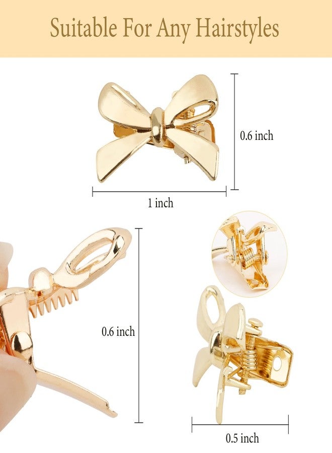 CURASA Metal Hair Bows For Women Girls 8Pcs Small Gold Sliver Hair Clips Bow Knot Alligator Hair Pins Fashion Decorative Braided Hair Accessories For Styling Elegant Mini Duckbill Hair Barrettes - Image 2