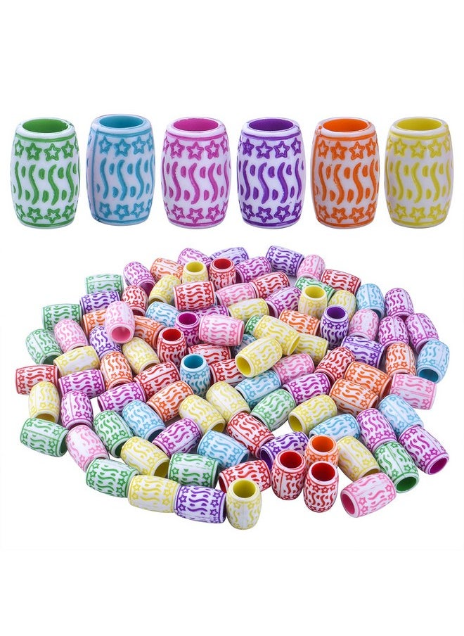 BronaGrand 100Pcs Dreadlocks Beads Hair Tube Beads Dread Lock Hair Beads Braid Loose Beads For Hair Braiding Decoration Accessories Mixed Colors  - Image 1