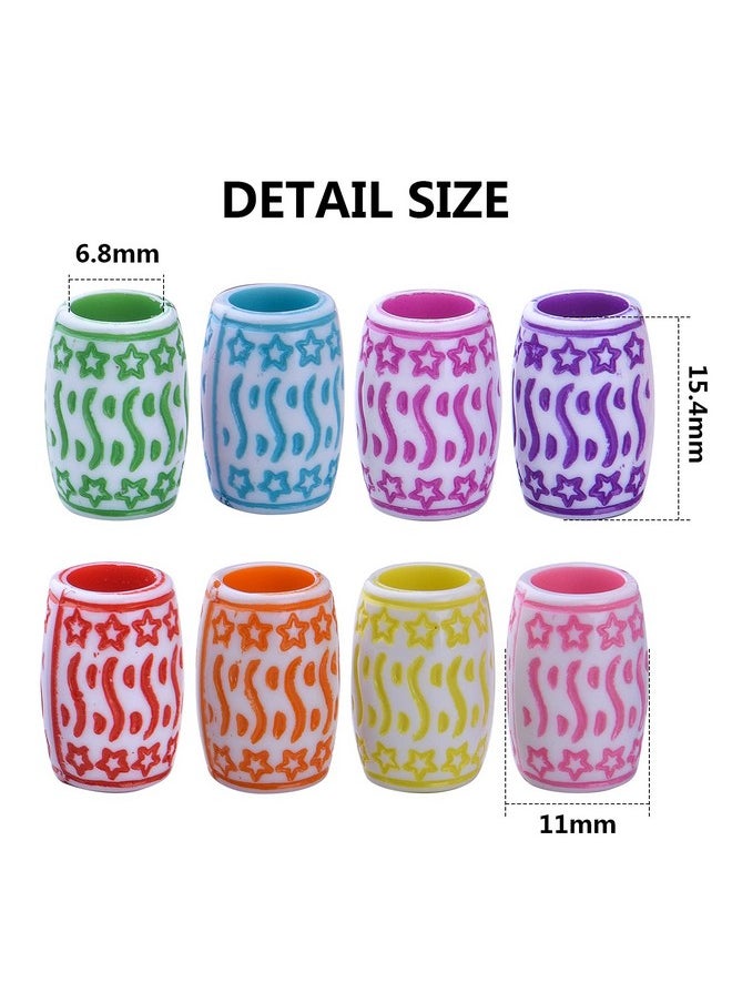 BronaGrand 100Pcs Dreadlocks Beads Hair Tube Beads Dread Lock Hair Beads Braid Loose Beads For Hair Braiding Decoration Accessories Mixed Colors  - Image 4