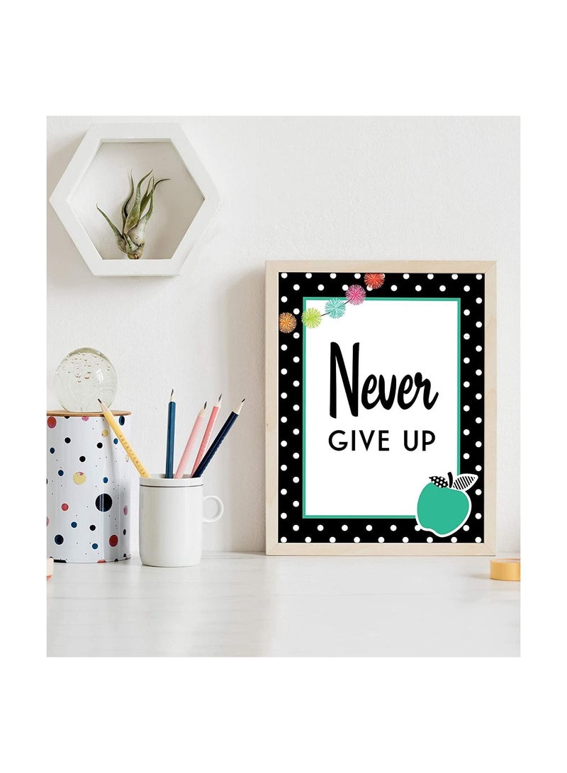 A set of colorful frame less inspirational posters with motivational quotes, 12 wall art hanging posters in elegant black and white designs, hanging wall art decor, 21 cm x 29 cm printed by Up to Dat - Image 3