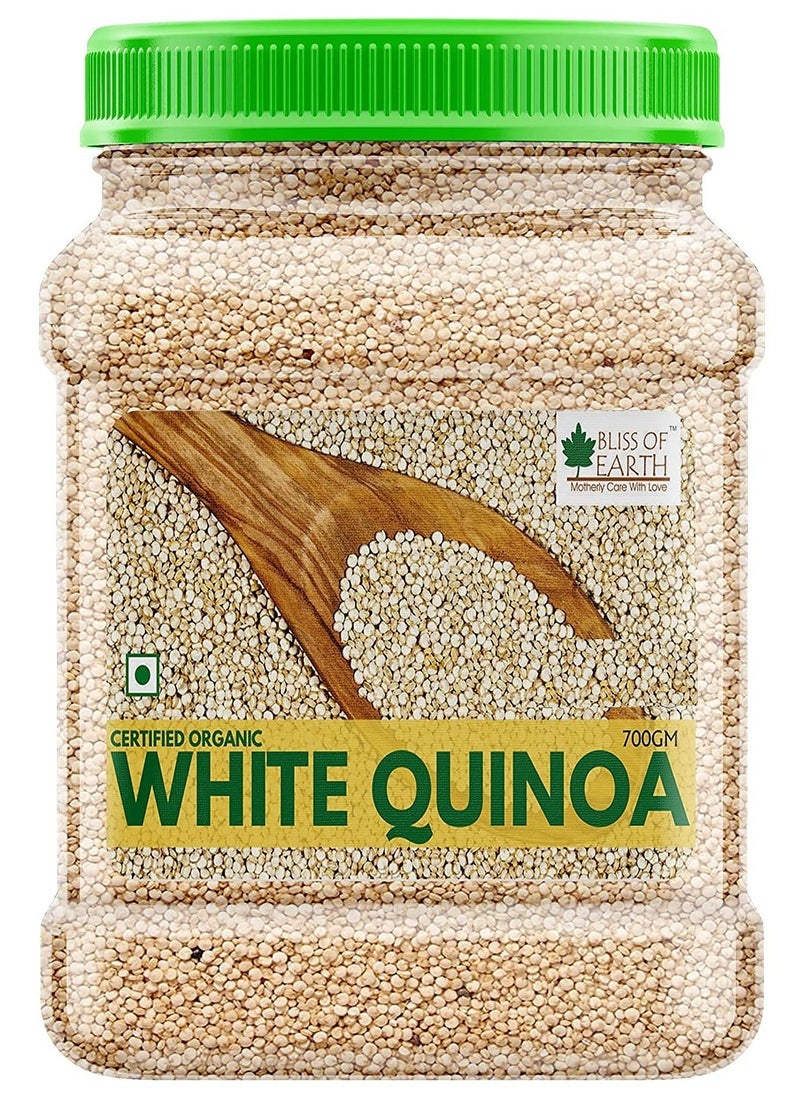BLISS OF EARTH 700gm Organic White Quinoa For Weight Loss Raw Super food For whole family healthy meal  - Image 1