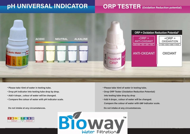 Bioway مجموعة اختبار PH و ORP - قطرات سائلة لاختبار RO/أي ماء بنفسك - Image 2