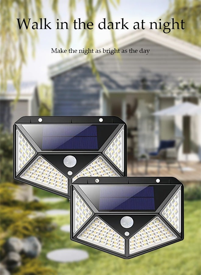 Loquat Solar Outdoor Lights, IP65 Waterproof Motion Sensor Wall Lights, 100 LEDs with Lights Reflector, Easy-to-Install Security Floodlights for Exterior Patio, Yard, Garage, Deck, Garden, 2 Pack - Image 3