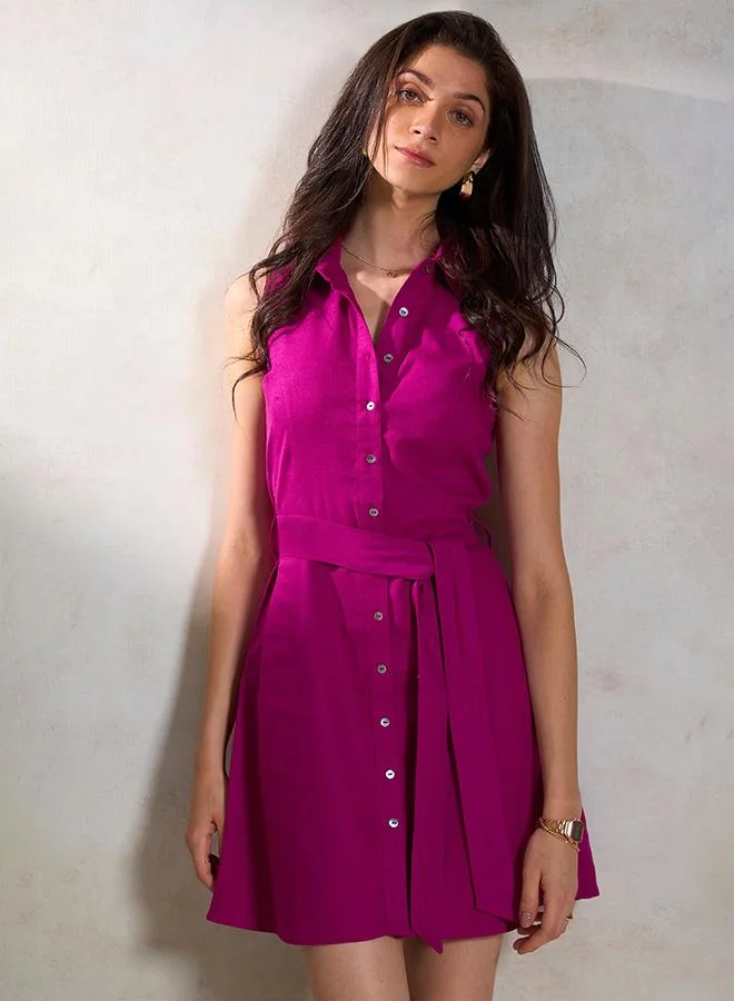 فيرجيو VIRGIO Linen Airy Shirt Dress