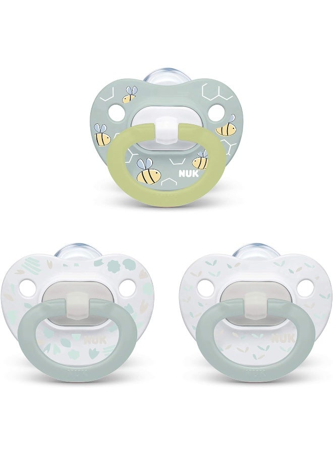 NUK Orthodontic Pacifier Value Pack, Boy, 0-6 Months (Pack of 3) - Image 1