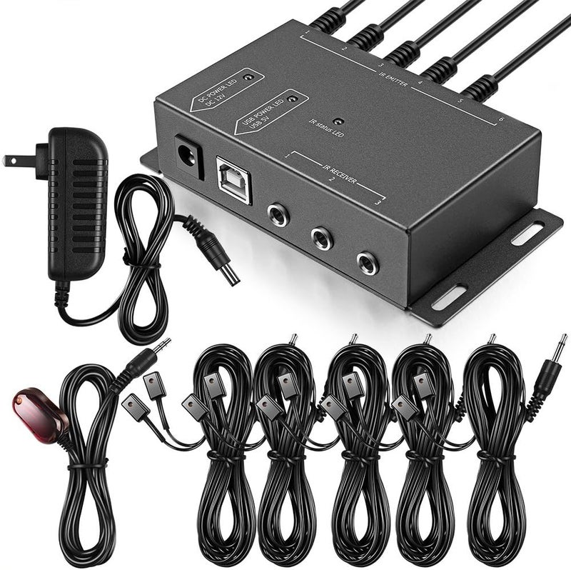 ICESPRING Infrared Repeater System IR Repeater Kit Control Up to 10 Devices Hidden IR System Infrared Remote Control Extender Kit - Image 1