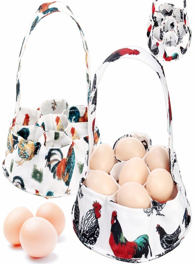 Noamus 2 Pack Eggs Collecting Bags, Mini Canvas Eggs Gathering Basket with 7 Pouches, Easter Egg Collector for Chicken Hen Duck Goose Housewife Garden Transporting Storage(2 Styles) - Image 1