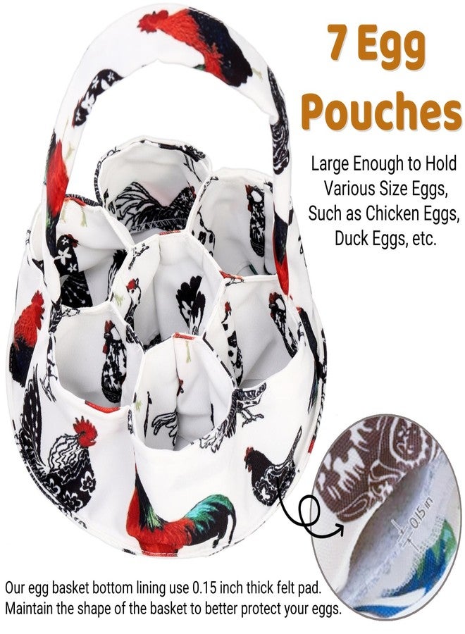 Noamus 2 Pack Eggs Collecting Bags, Mini Canvas Eggs Gathering Basket with 7 Pouches, Easter Egg Collector for Chicken Hen Duck Goose Housewife Garden Transporting Storage(2 Styles) - Image 3