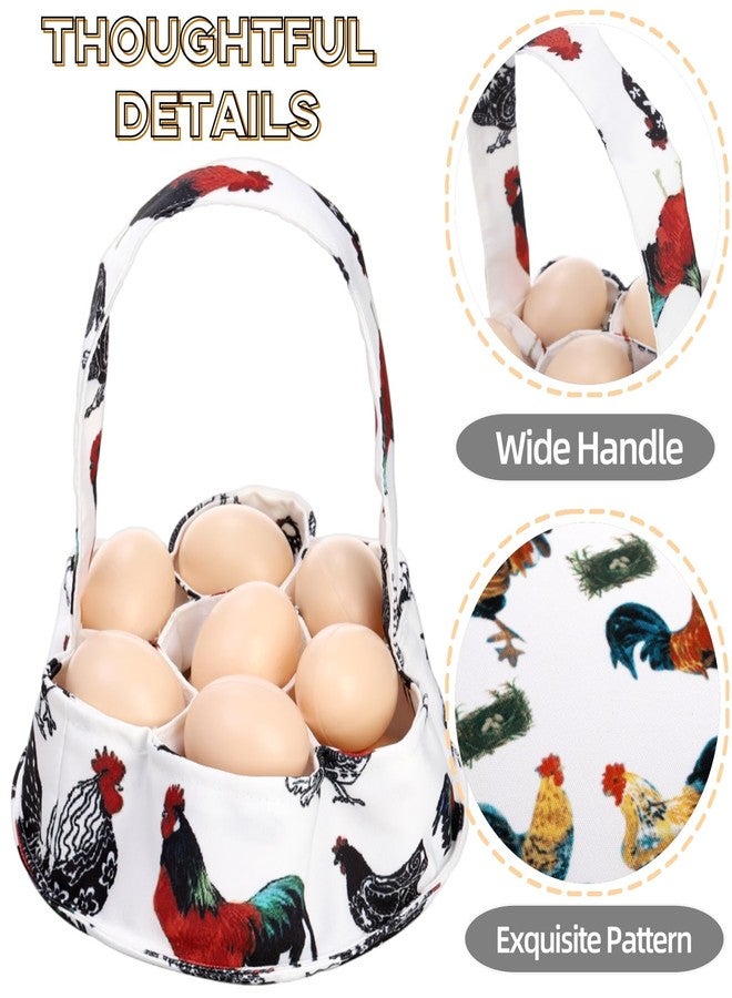 Noamus 2 Pack Eggs Collecting Bags, Mini Canvas Eggs Gathering Basket with 7 Pouches, Easter Egg Collector for Chicken Hen Duck Goose Housewife Garden Transporting Storage(2 Styles) - Image 4