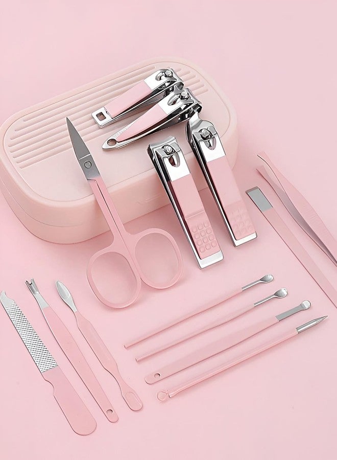TRK hub Stainless Steel Personal Care Set, 14pcs Nail Clipper Set, Manicure Pliers Ear Spoon Needle, Beauty and Nail Tools Set, Portable Beauty Tool Set, Travel Nail Kit for Men and Women - Image 4