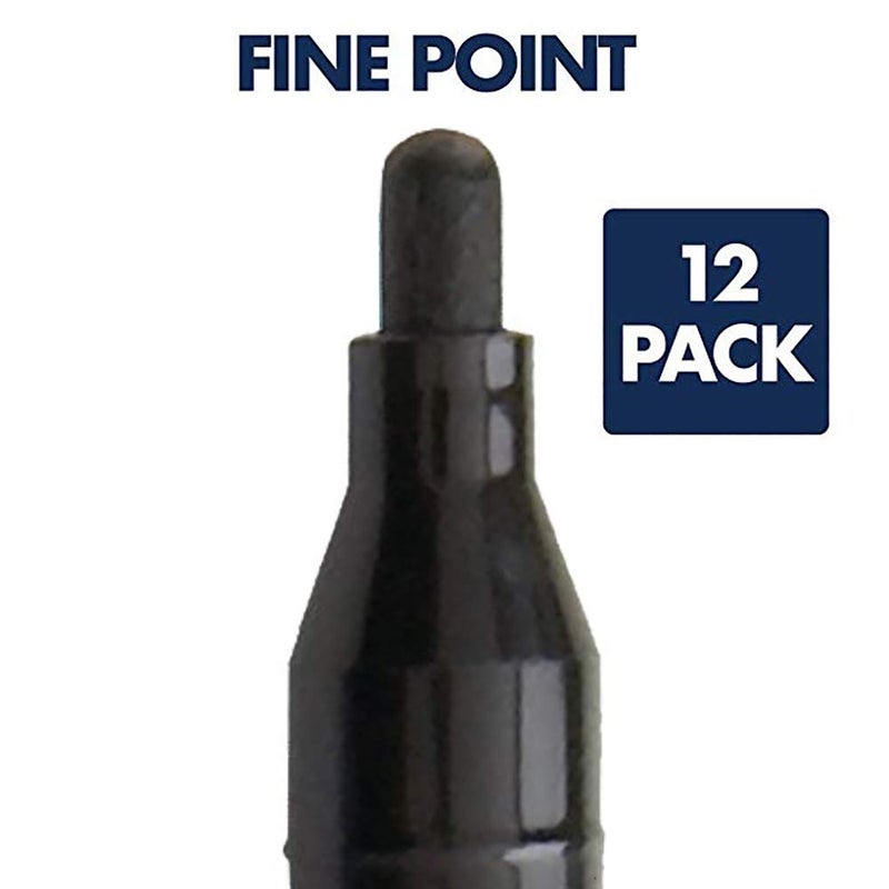 Quartet أقلام تحديد جافة رباعية، أقلام سبورة، طرف رفيع، إندورا جلايد، أقلام سبورة جافة للمعلمين، التعليم المنزلي ومستلزمات المكتب، أسود، عبوة 12 (5001-13M) - Image 4