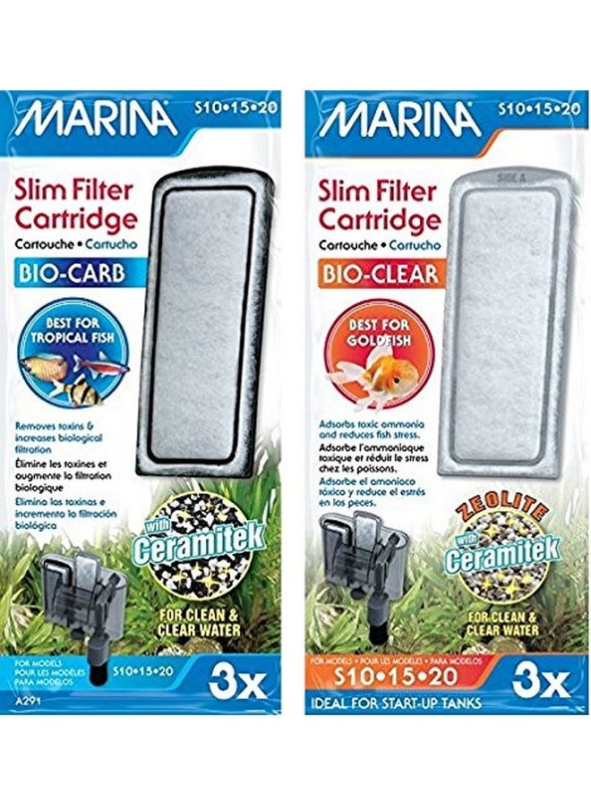 Marina Marina (3 of Each) Slim Filter Carbon Plus Ceramic Cartridges and Zeolite Plus Ceramic Cartridges  - Image 1