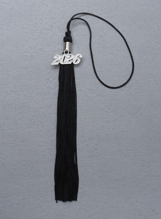 Sowaka 2 Pcs Academic Graduation Tassel with 2026 Year Charm Gold Silver Hanging Pendant Tassel for Doctor Bachelor Graduate Cap Souvenir Parties Decoration (Black) - Image 3