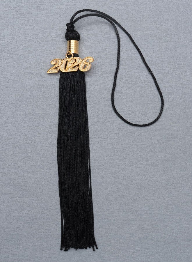 Sowaka 2 Pcs Academic Graduation Tassel with 2026 Year Charm Gold Silver Hanging Pendant Tassel for Doctor Bachelor Graduate Cap Souvenir Parties Decoration (Black) - Image 4