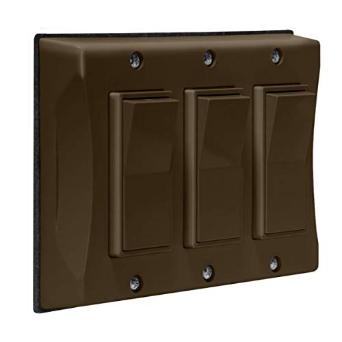 Bell Hubbell-Bell 5129-2 3-Gang Weatherproof Cover, Vertical Decorator Style Switches, Bronze - Image 2