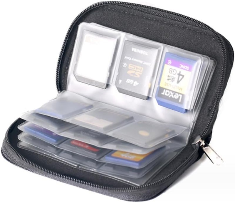 SUPERNIC 1 Pcs 22 Slot Memory Card Storage Carrying Pouch Case Holder Wallet for CF/SD/SDHC/MS/DS - Image 1