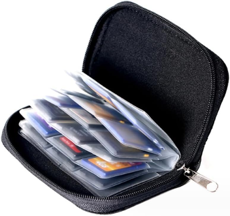 SUPERNIC 1 Pcs 22 Slot Memory Card Storage Carrying Pouch Case Holder Wallet for CF/SD/SDHC/MS/DS - Image 2