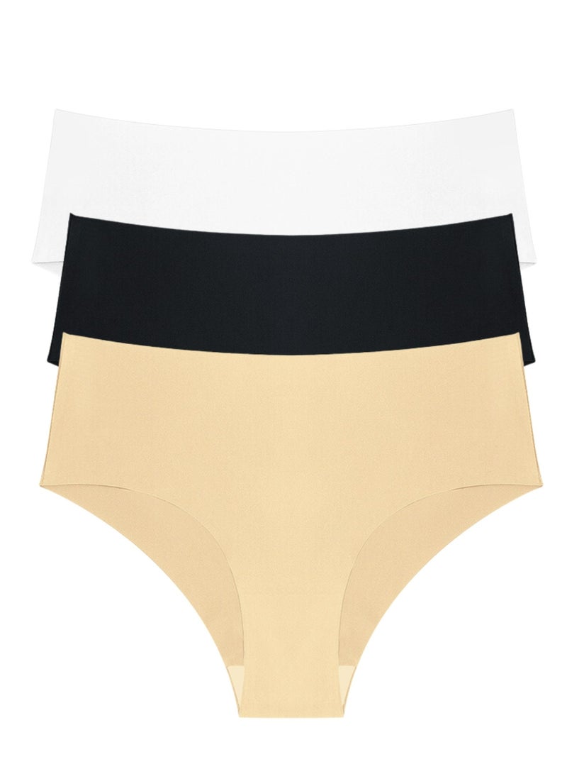 Pack of 3 Invisible Seamless Hipster Briefs Laser Cut for Women  - Image 2