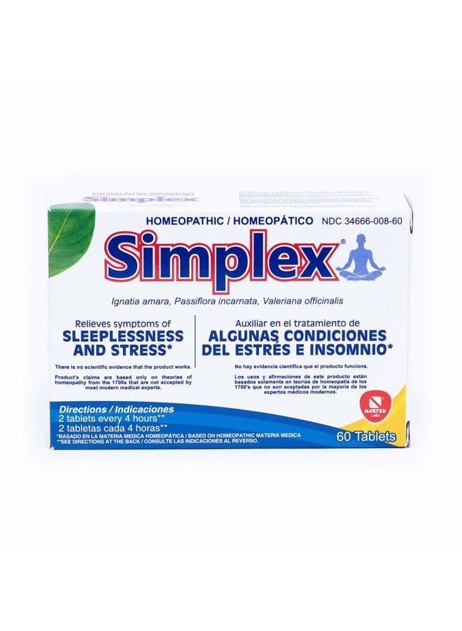 Nartex Simplex Homeopathic Sedative Tablets, 60 Count  - Image 1