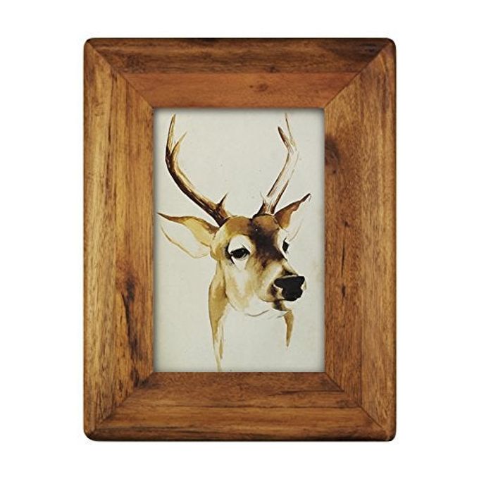 icheesday 4x6 Wood Picture Frame with Glass Front,Rustic Handmade Burlywood Photo Frames for Table Top Display and Wall mounting - Image 1