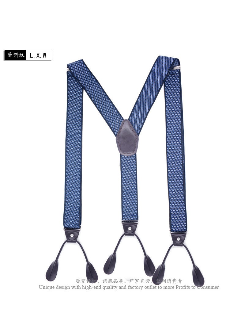 Generic British Style Button Suspenders 3.5cm Wide Basket twill +120cm 