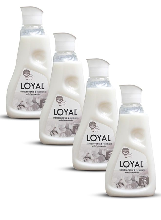 لويال منعم ومعطر الأقمشة لويال مع رائحة لطيفة وعناية كبسولات 30+30 غسلة 4 × 750 مل